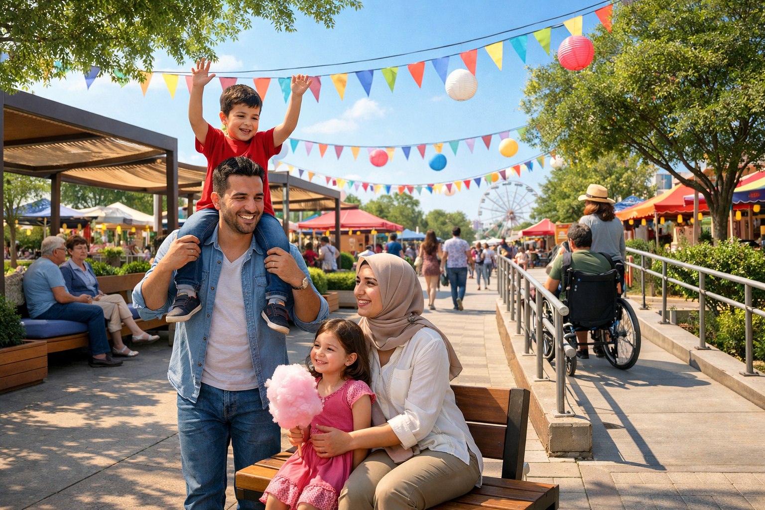 Etkinlikte rahat ve erisilebilir bir ortamda aile